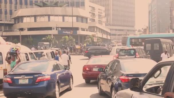 Filmaufnahmen Des Verkehrs Cms Lagos Nigeria — Stockvideo