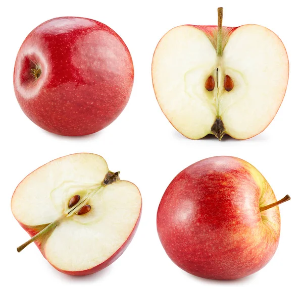 Κόκκινο μήλο απομονωμένο στο λευκό φόντο — Φωτογραφία Αρχείου