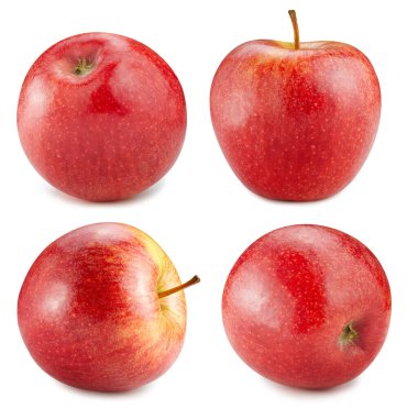 İzole edilmiş kırmızı elma koleksiyonu