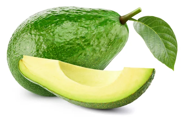 Avocado Isolated Avocado Slice Avocado White Background Clipping Path — Stock Photo, Image