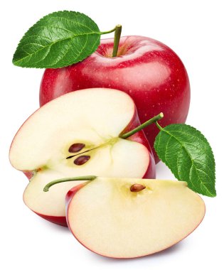 elma beyaz arkaplanda izole edildi