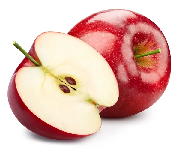 Apple Roter Apfel Isoliert Auf Weißem Hintergrund Apple Makro Mit — Stockfoto