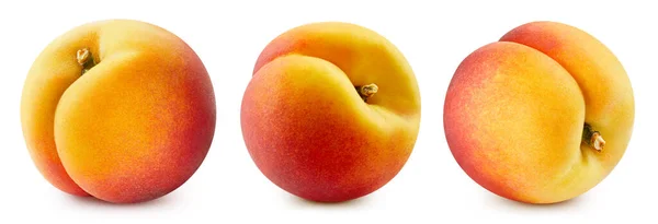 白を基調とした新鮮な桃 桃のコレクションクリッピングパスリンゴ 桃のマクロスタジオ写真 — ストック写真