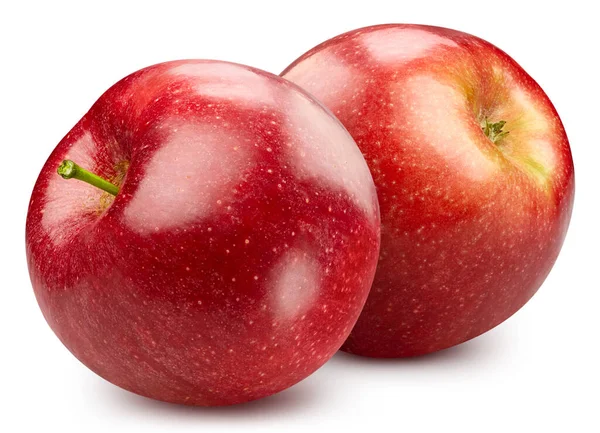 Elma Kırmızı Elma Beyaz Arka Planda Izole Edilmiş Elma Makrosu — Stok fotoğraf
