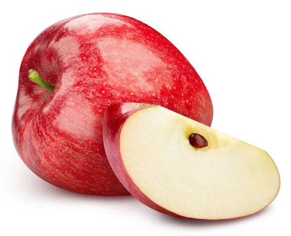 Μήλο Κόκκινο Μήλο Απομονωμένο Λευκό Φόντο Μακρό Μήλο Μονοπάτι Απόληξης — Φωτογραφία Αρχείου
