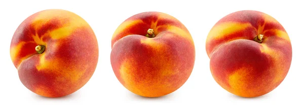 Peach Peach Isolated White Background Peach Macro Clipping Path — Stock Photo, Image