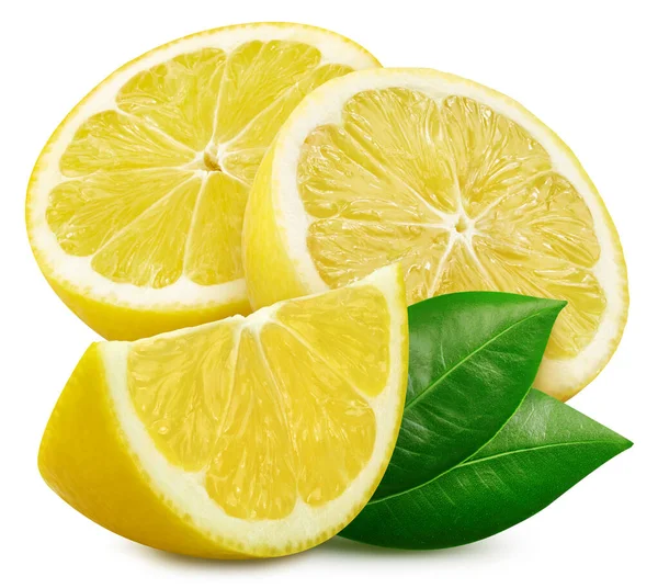 Απομονωμένο Λεμόνι Φύλλο Λεμόνι Φρούτα Λευκό Φόντο Απόκομμα Μονοπάτι Σχεδιαστικό — Φωτογραφία Αρχείου