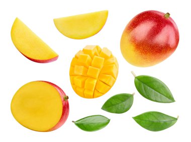 Mango. Mango beyaz arka planda izole edilmiş. Mango makrosu. kırpma yolu ile
