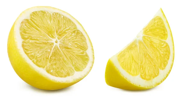 Lemon Fruit Collection Organic Lemon Isolated White Background Lemon Clipping — Fotografia de Stock