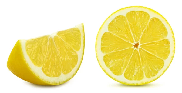 Колекція Лимона Лимон Був Ізольований Білому Тлі Лимонний Макро Обрізаною — стокове фото