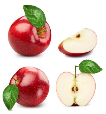 elma beyaz arkaplanda izole edildi