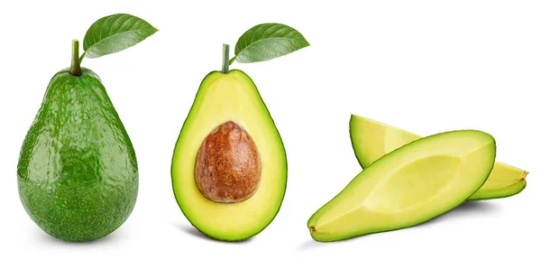 Avocado set isolated on white background — Stock Photo, Image