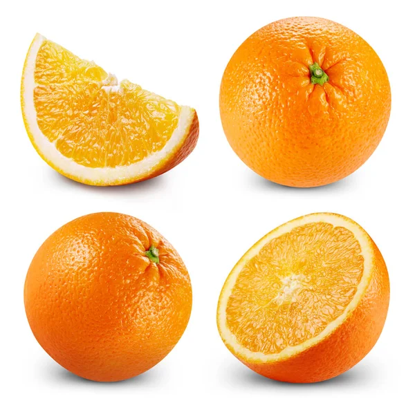 Collection Orange Lime Isolated White Background Orange Fruit Orange Clipping — Fotografia de Stock