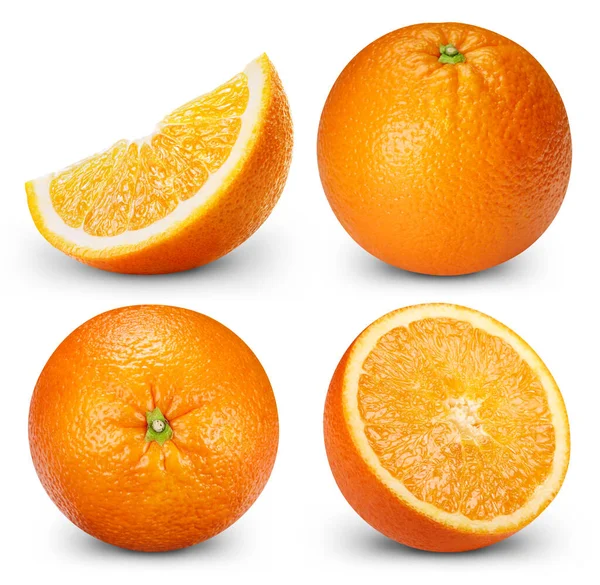 Orange Collection Clipping Path Orange Isolated White Background Professional Studio — Zdjęcie stockowe