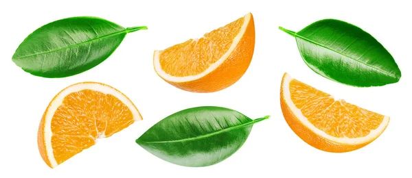 Orange Set Clipping Path Collection Orange Isolated White Full Depth — 스톡 사진