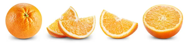 Orange Set Clipping Path Collection Orange Isolated White Full Depth — Zdjęcie stockowe