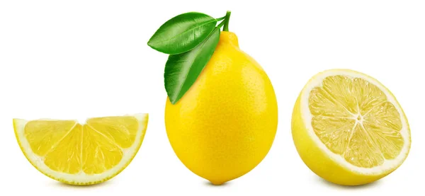 Lemon Fruit Collection Lemon Set Isolated White Background Lemon Clipping — Fotografia de Stock