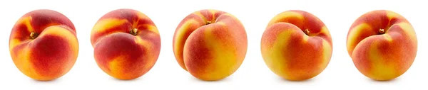 Ripe Fresh Peach Clipping Path Peach Isolated White Background — Stock Photo, Image