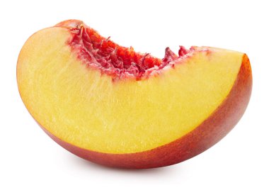 Şeftali beyaz arkaplanda izole edilmiş. Şeftali Kırpma Yolu. Şeftalili makro stüdyo fotoğrafı