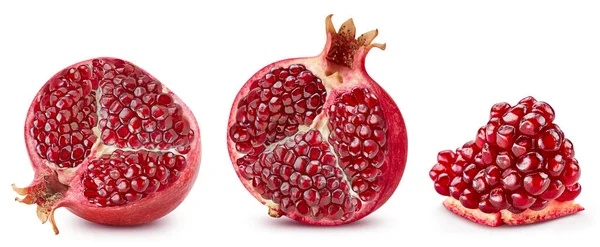 Pomegranate Isolated White Background Clipping Path Pomegranate Pomegranate Macro Studio — Fotografia de Stock
