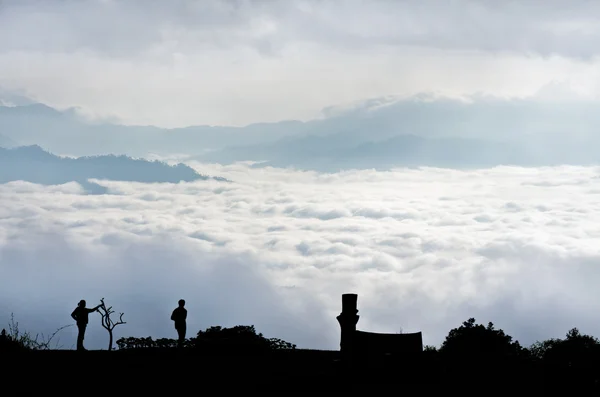 Landscape of cloud above cordillera in the morning — Stock Photo, Image