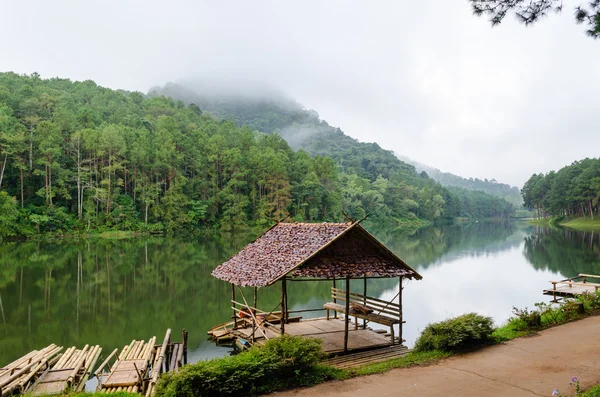 Pang Ung, Beautiful forest lake in the morning — Stock Photo, Image
