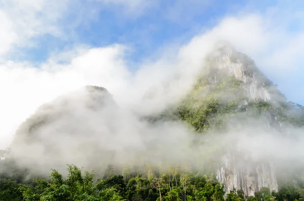 Lush high mountains covered by mist — Stock Photo, Image