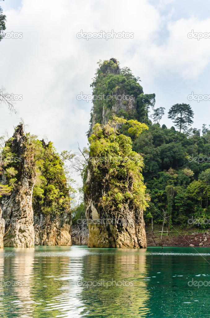 Beautiful island and green lake ( Guilin of Thailand )