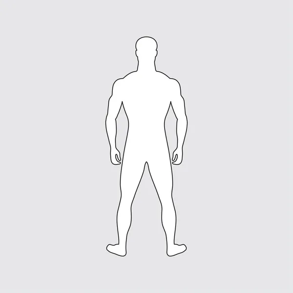 Vue Arrière Mâle Adulte Silhouette Homme Debout Corps Humain Contour — Image vectorielle