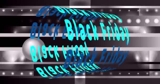 黑色星期五 蓝色文字的圆柱体旋转 摘要单色背景 季节性特价 冷运动动画与文字在圆筒表面 网络横幅 — 图库视频影像