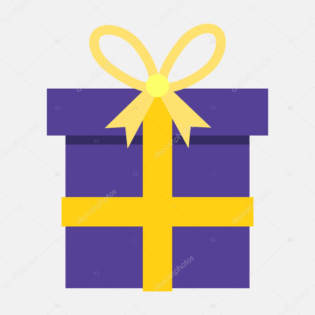 Nice quality gift box. Individual purple packaging. Yellow tape for securing lid. Bow on top creates bright accent and completes look of gift wrapping. Packaging for any gift and many occasions.