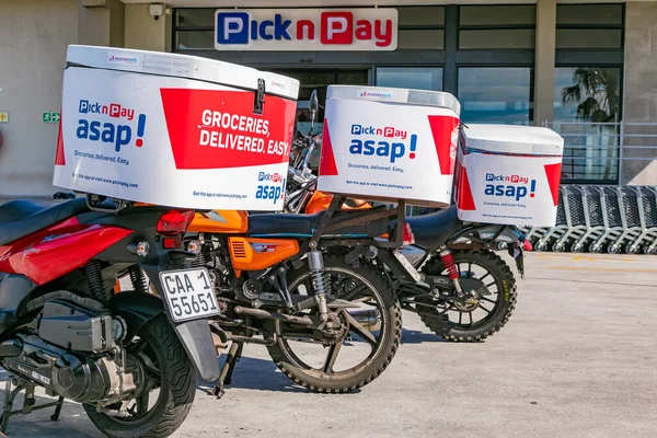 Ciudad Del Cabo Sudáfrica Septiembre 2021 Express Service Delivery Bikes — Foto de Stock