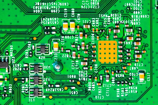 Macro Închiderea Componentelor Microcipurilor Plăcile Circuite — Fotografie, imagine de stoc