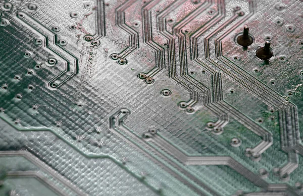 Macro Close Printed Wiring Circuit Board Modem Router — Fotografia de Stock