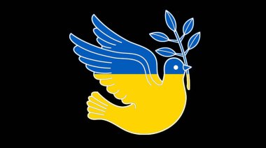 Rusya ve Ukrayna arasında ulusal bayrak geçmişi olan savaş güvercini kavramı