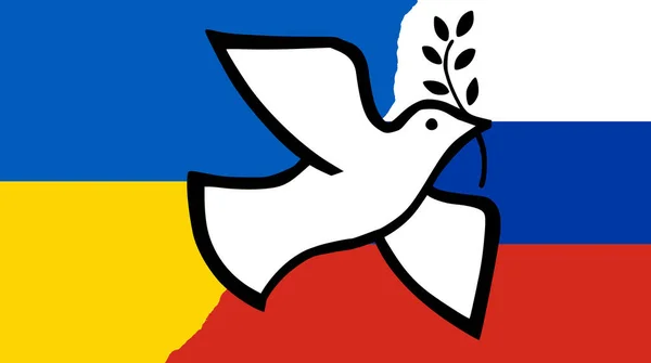 Paz Dove Conceito Para Guerra Entre Rússia Ucrânia Com Fundo — Fotografia de Stock