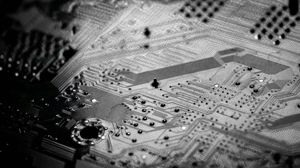 Macro Close Printed Wiring Soldering Circuit Board — Stock Photo, Image