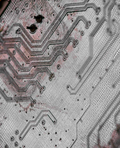Macro ดสายไฟท บนแผงวงจร ของเราเตอร โมเด — ภาพถ่ายสต็อก