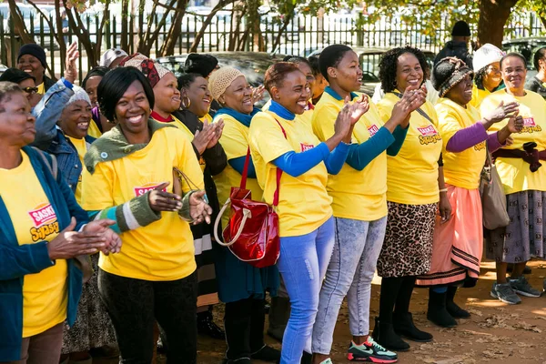 Johannesburgo Sudáfrica Mayo 2016 Miembros Comunidad Africana Fuera Reunión Del — Foto de Stock