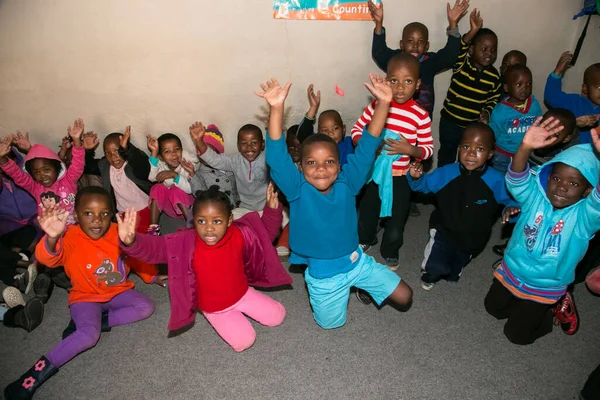 Joanesburgo África Sul Agosto 2015 Jovens Crianças Africanas Creche Jardim — Fotografia de Stock