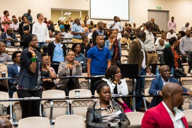 Johannesburg, Güney Afrika - 16 Kasım 2016: Konferans salonunda bir iş konferansına katılan delegeler