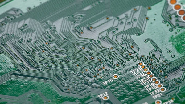 Macro Close Printed Wiring Circuit Board Modem Router — Fotografia de Stock