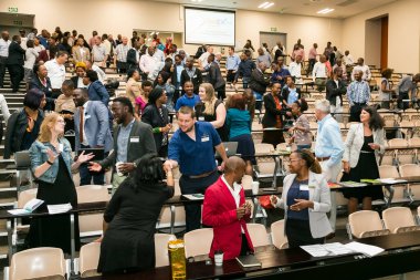 Johannesburg, Güney Afrika - 16 Kasım 2016: Konferans salonunda bir iş konferansına katılan delegeler