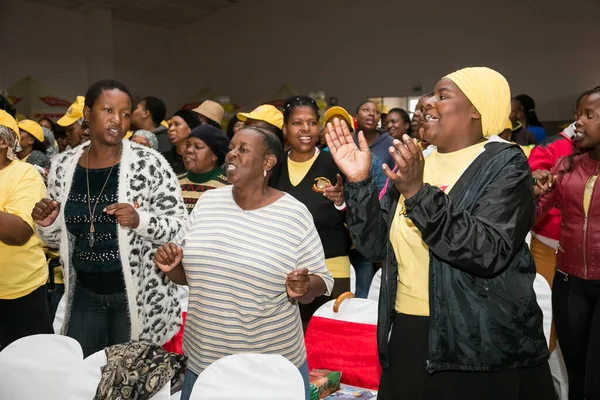 Johannesburg Südafrika März 2016 Afrikanische Gemeindemitglieder Rathaus — Stockfoto