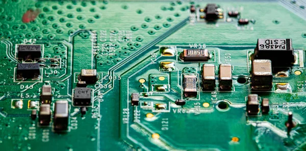 Macro Close Printed Wiring Circuit Board Modem Router — Stockfoto