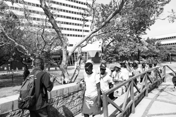 Преторія Пар Жовтня 2015 Року Афроамериканські Студенти Здійснили Екскурсію Університетському — стокове фото