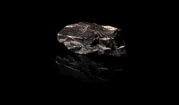 Macro Fechar Imagem Matéria Prima Manganês Ore Rock Isolado Sobre — Fotografia de Stock