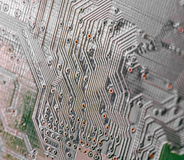Macro Primer Plano Del Cableado Impreso Placa Circuito Del Enrutador —  Fotos de Stock