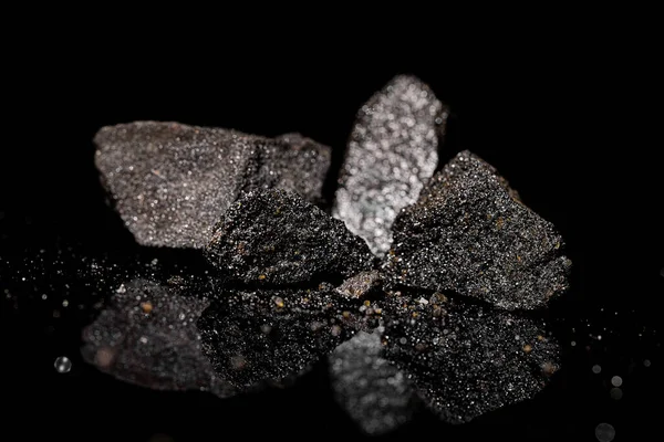 Macro Close Image Raw Material Platinum Chrome Ore Rock Isolated — Stock Photo, Image