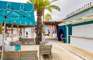Cape Town, Güney Afrika - 12 Mayıs 2022: Grand Africa Cafe and Beachfront bar and restaurant